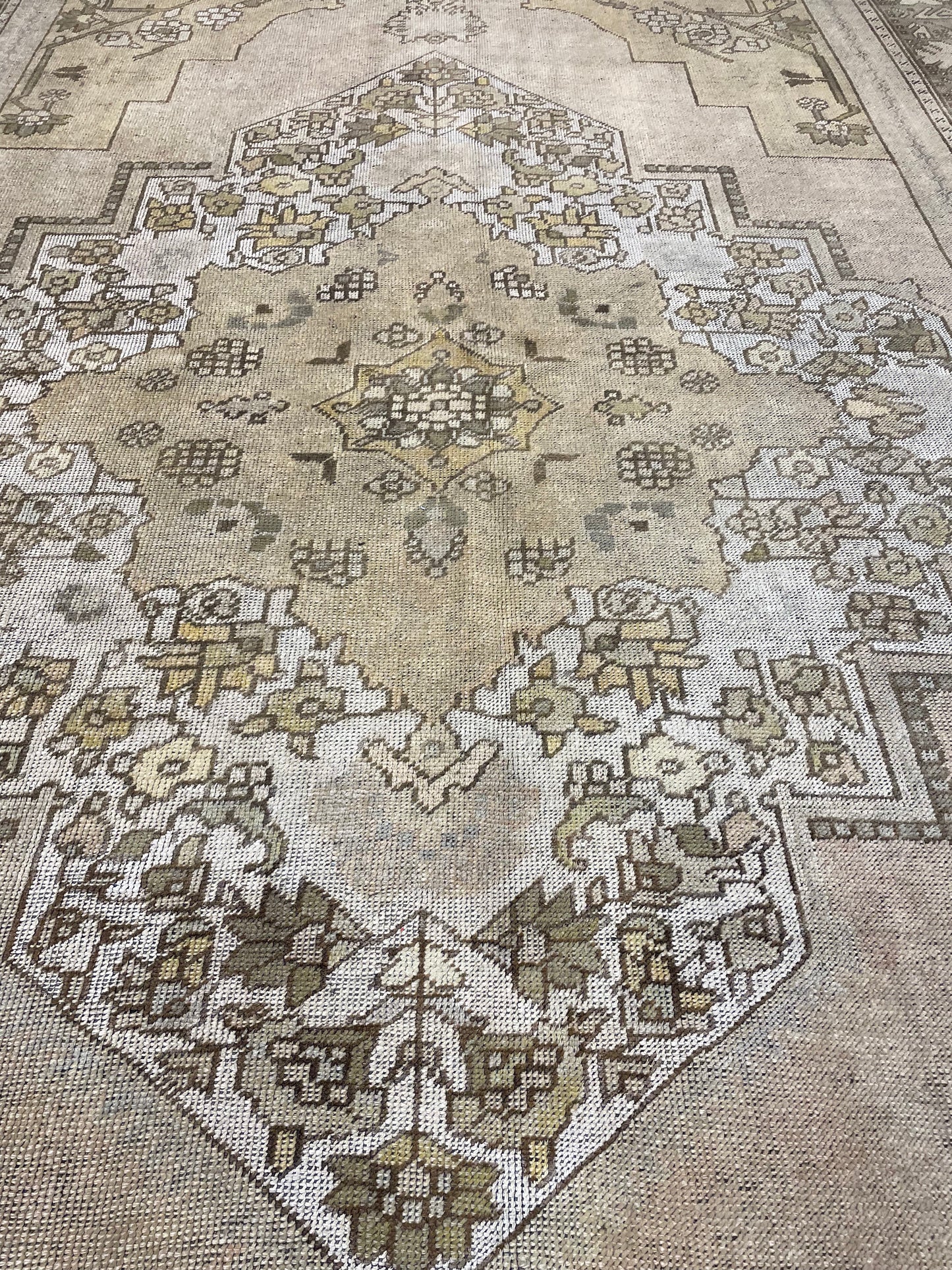 Hand-Knotted Wool Gallery Size Turkish Oushak 7' x 12'4"