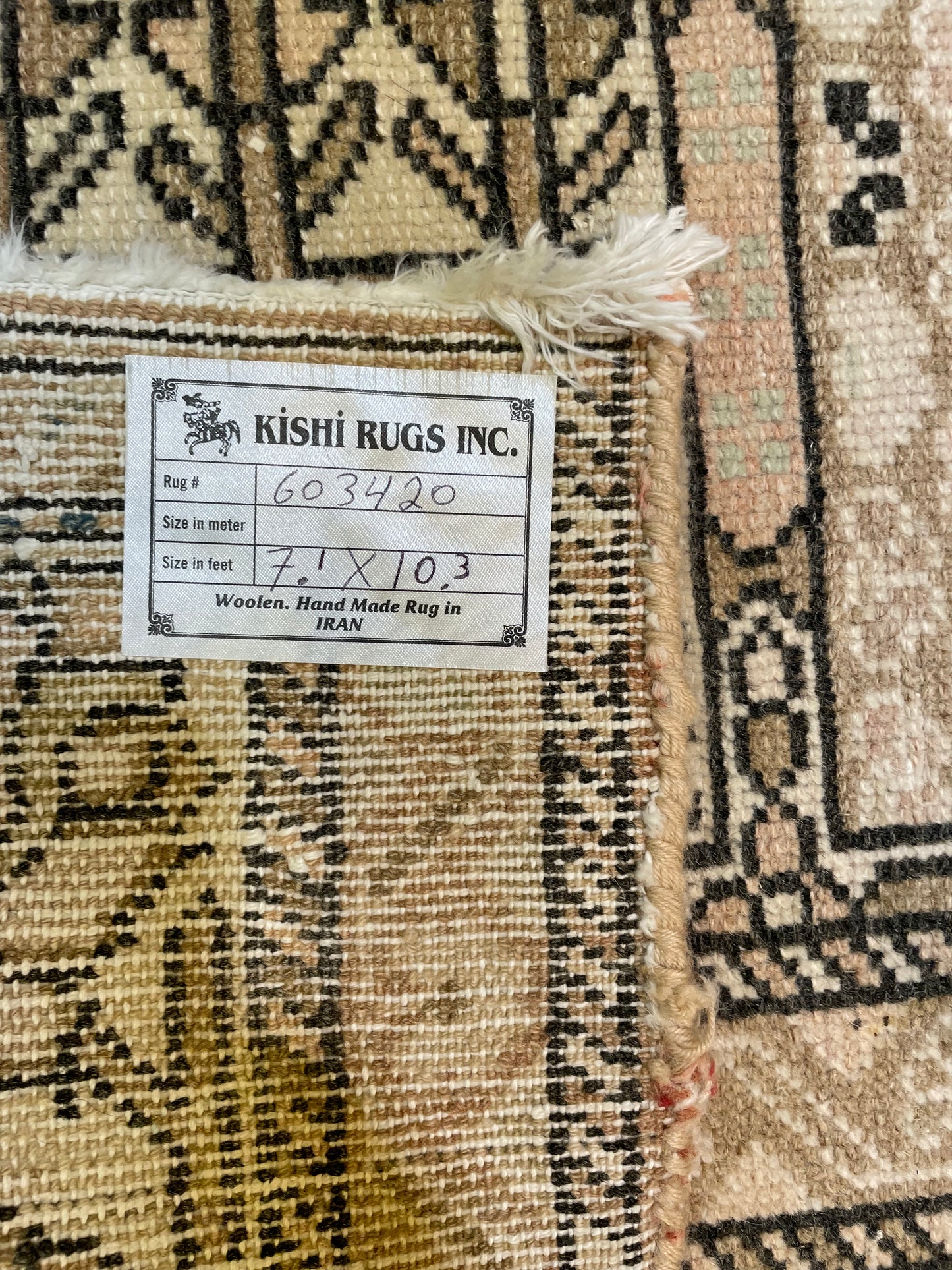 Hand-Knotted Wool Rug Turkish Oushak 7'1" x 10'3"