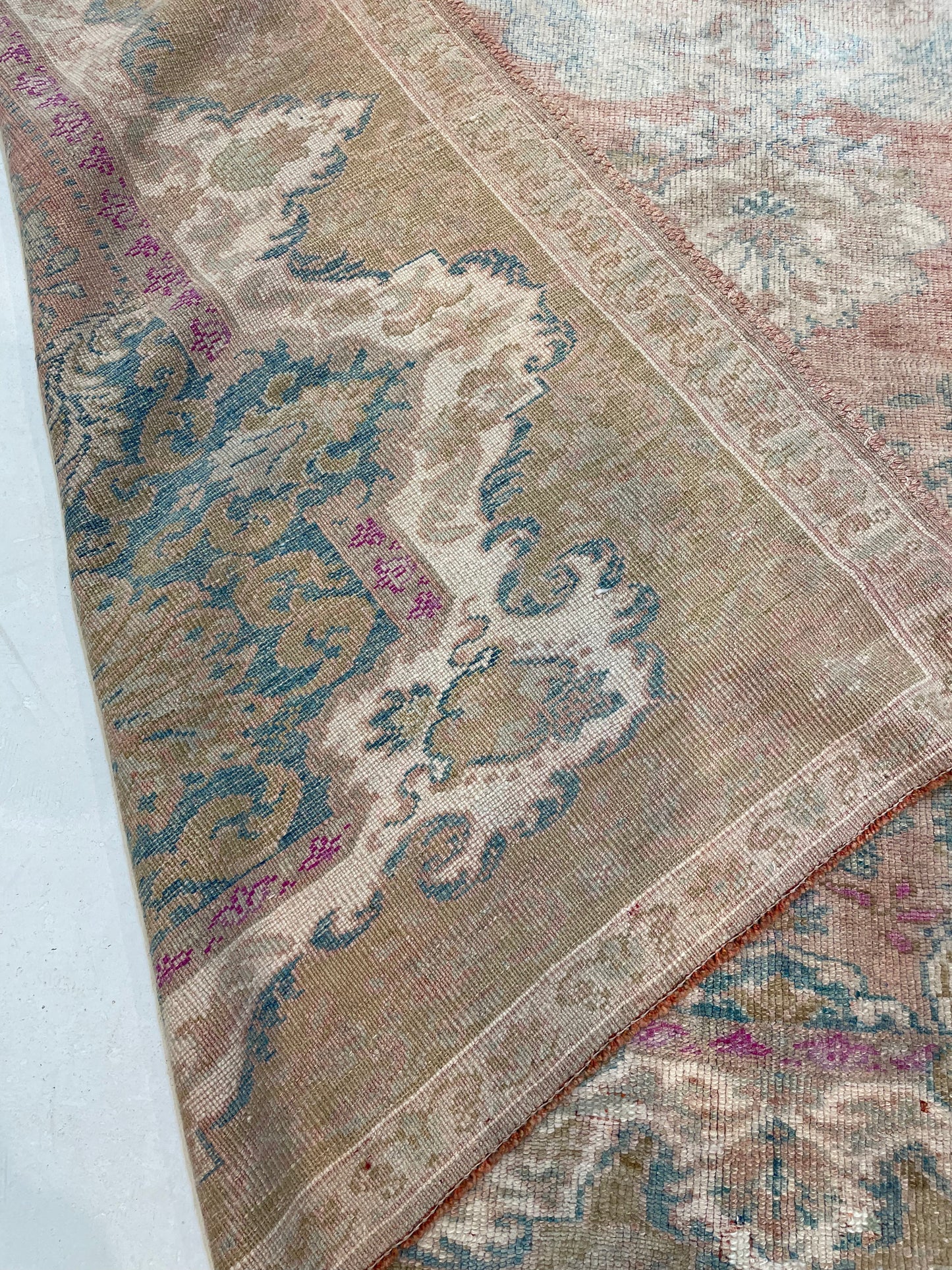 Hand-Knotted Wool Rug Turkish Oushak 7'6" x 8'11"