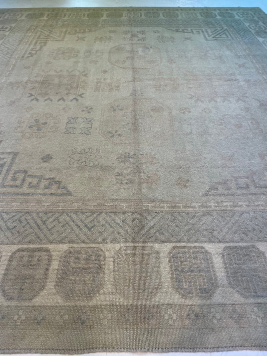 Hand-Knotted Wool Rug Turkish Oushak 13' x 14'4"