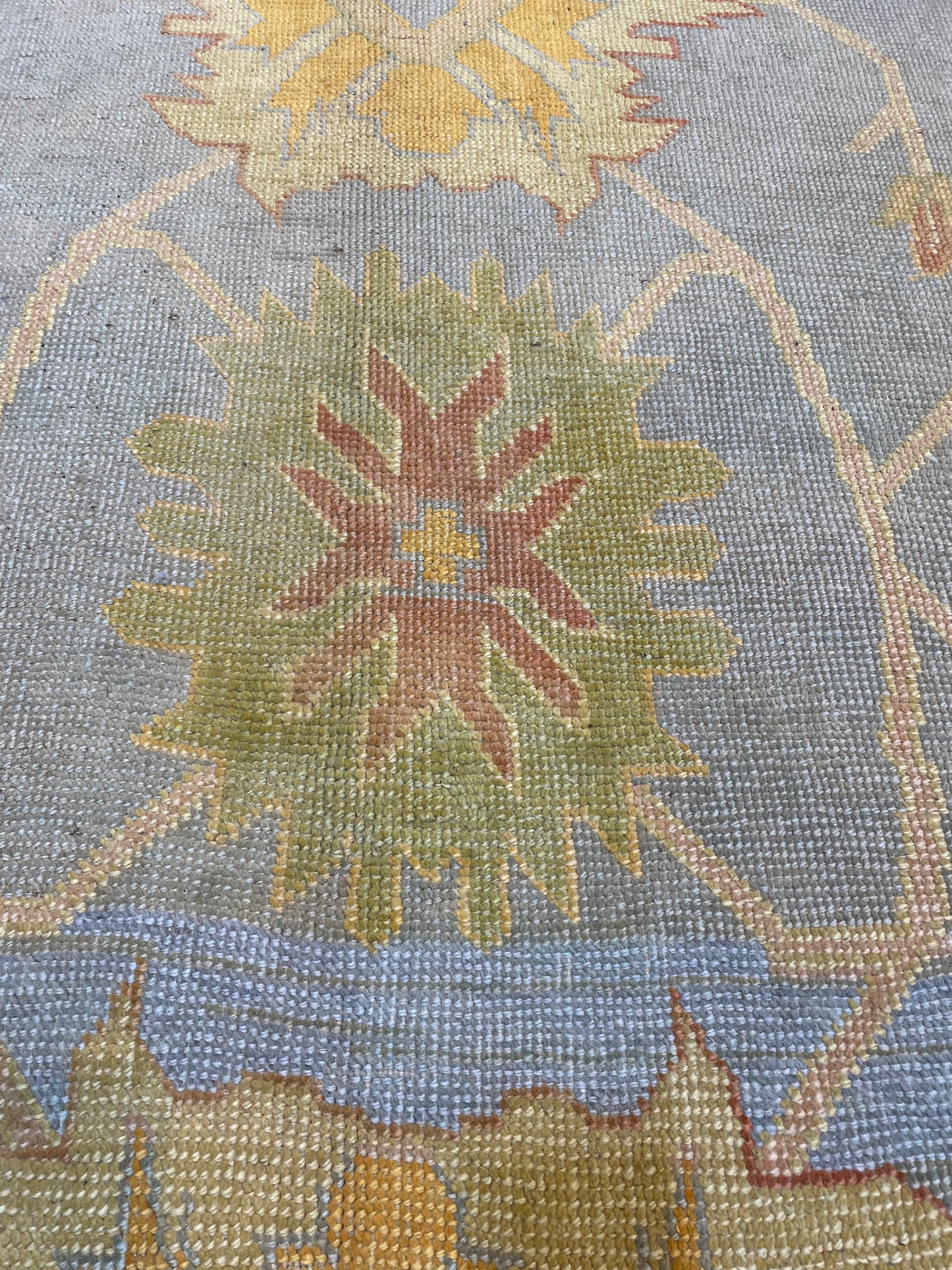 Hand-Knotted Wool Rug Turkish Oushak 14'3" x 19'6"