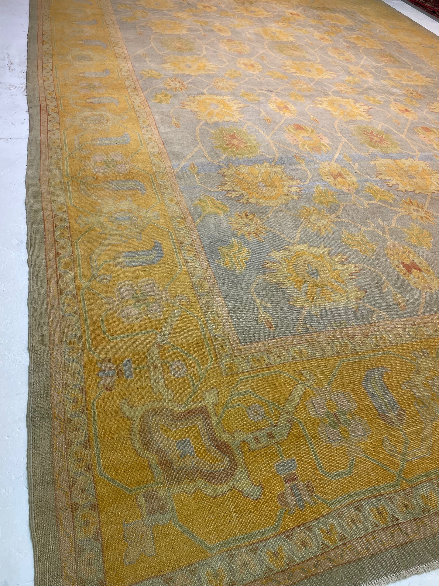 Hand-Knotted Wool Rug Turkish Oushak 14'3" x 19'6"