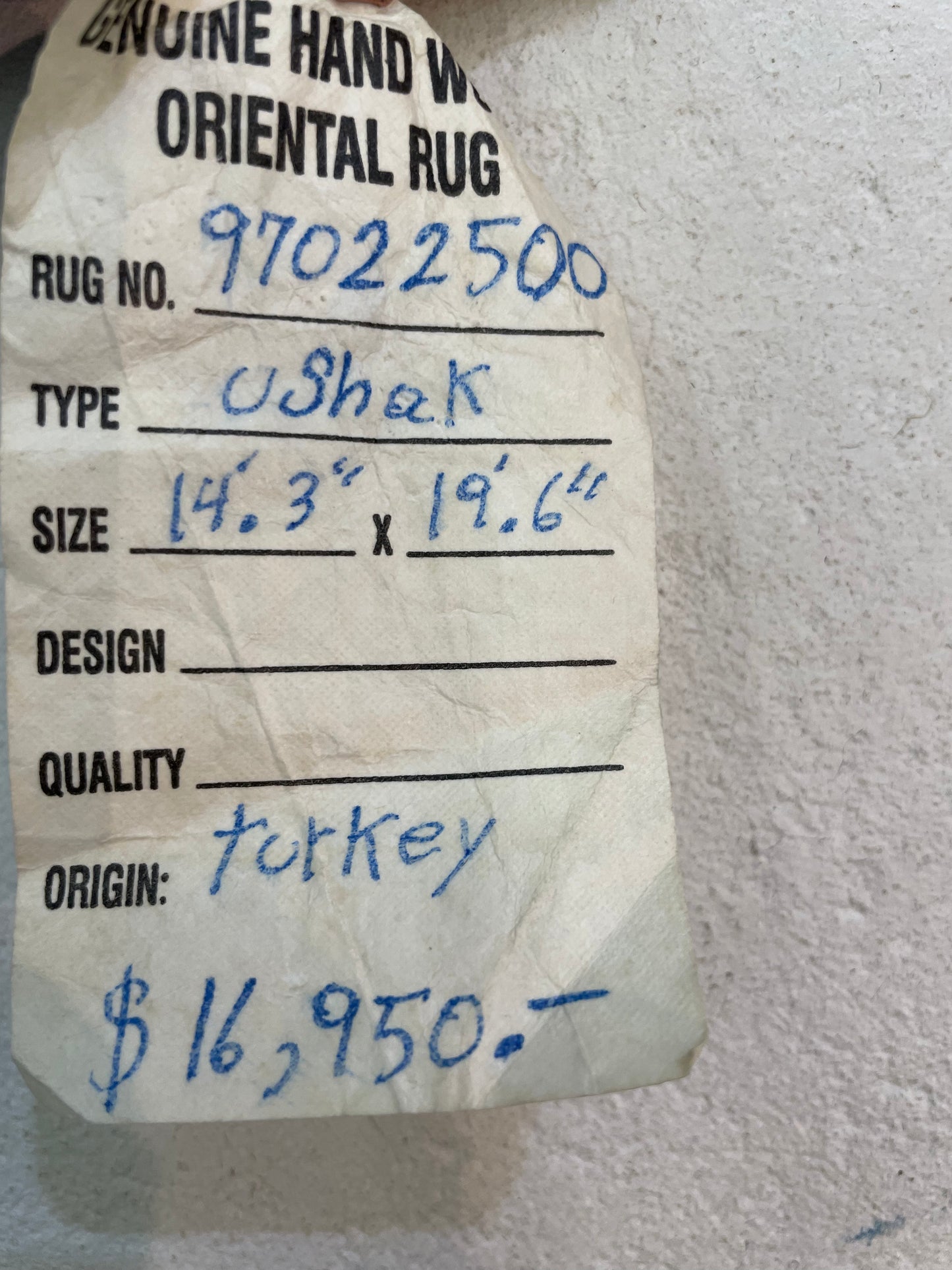 Hand-Knotted Wool Rug Turkish Oushak 14'3" x 19'6"