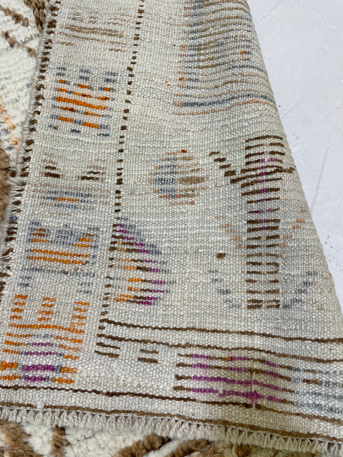 Hand-Knotted Wool Runner Turkish Oushak 4' x 9'7"