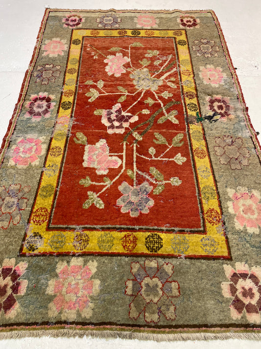 Hand-Knotted Wool Rug Khotan 4'6" x 7'8"