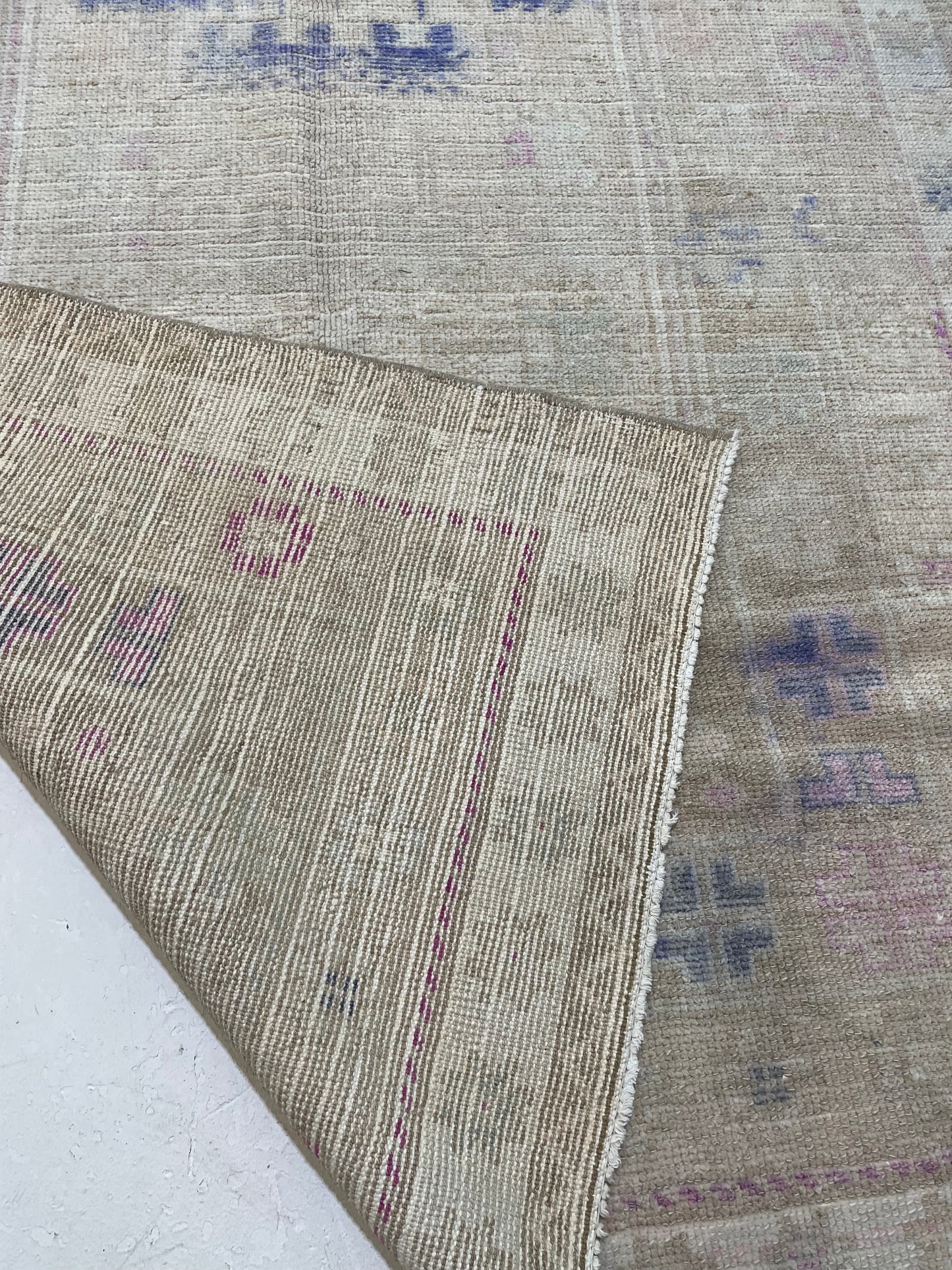 Hand-Knotted Wool Runner Turkish Oushak 4' x 8'3"