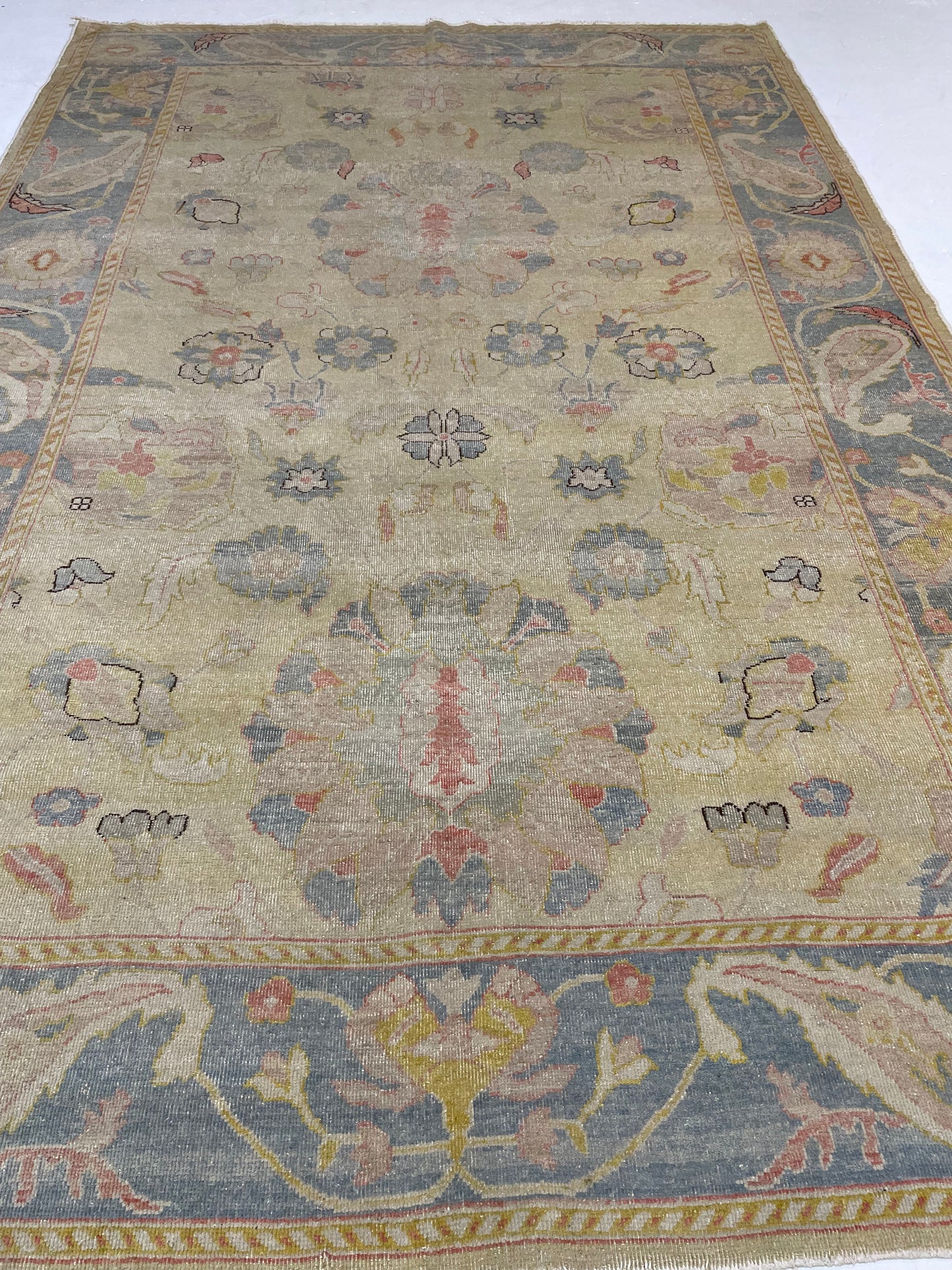 Hand-Knotted Wool Rug Turkish Oushak 5'10" x 8'8"