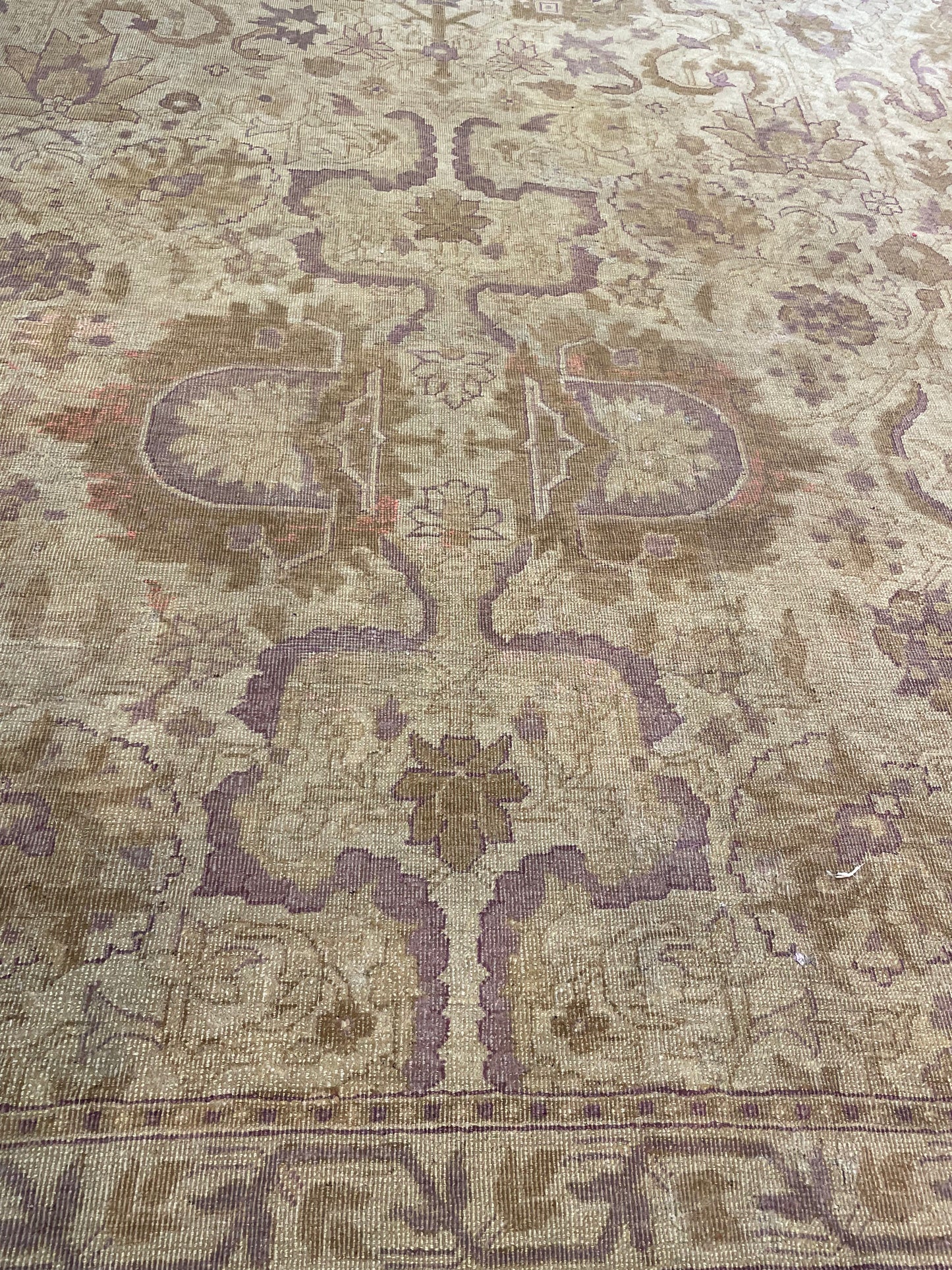 Antique Hand-Knotted Wool Rug Indian Amritsar/Agra 12'8" x 15'