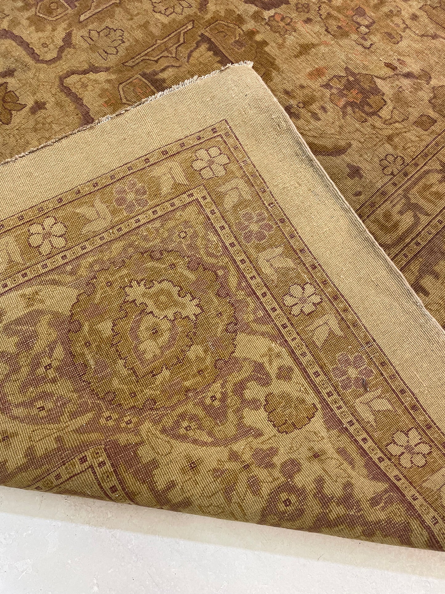 Antique Hand-Knotted Wool Rug Indian Amritsar/Agra 12'8" x 15'