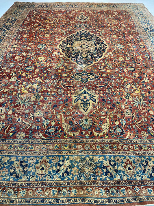 Antique Hand-Knotted Wool Rug Khoy 10'1" x 13'4"