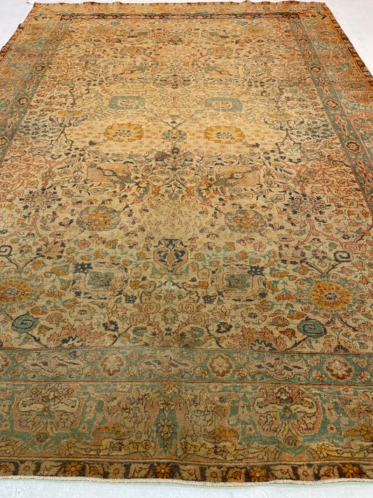 Antique Hand-Knotted Wool Rug Haj Jalili 6'5" x 9'1"
