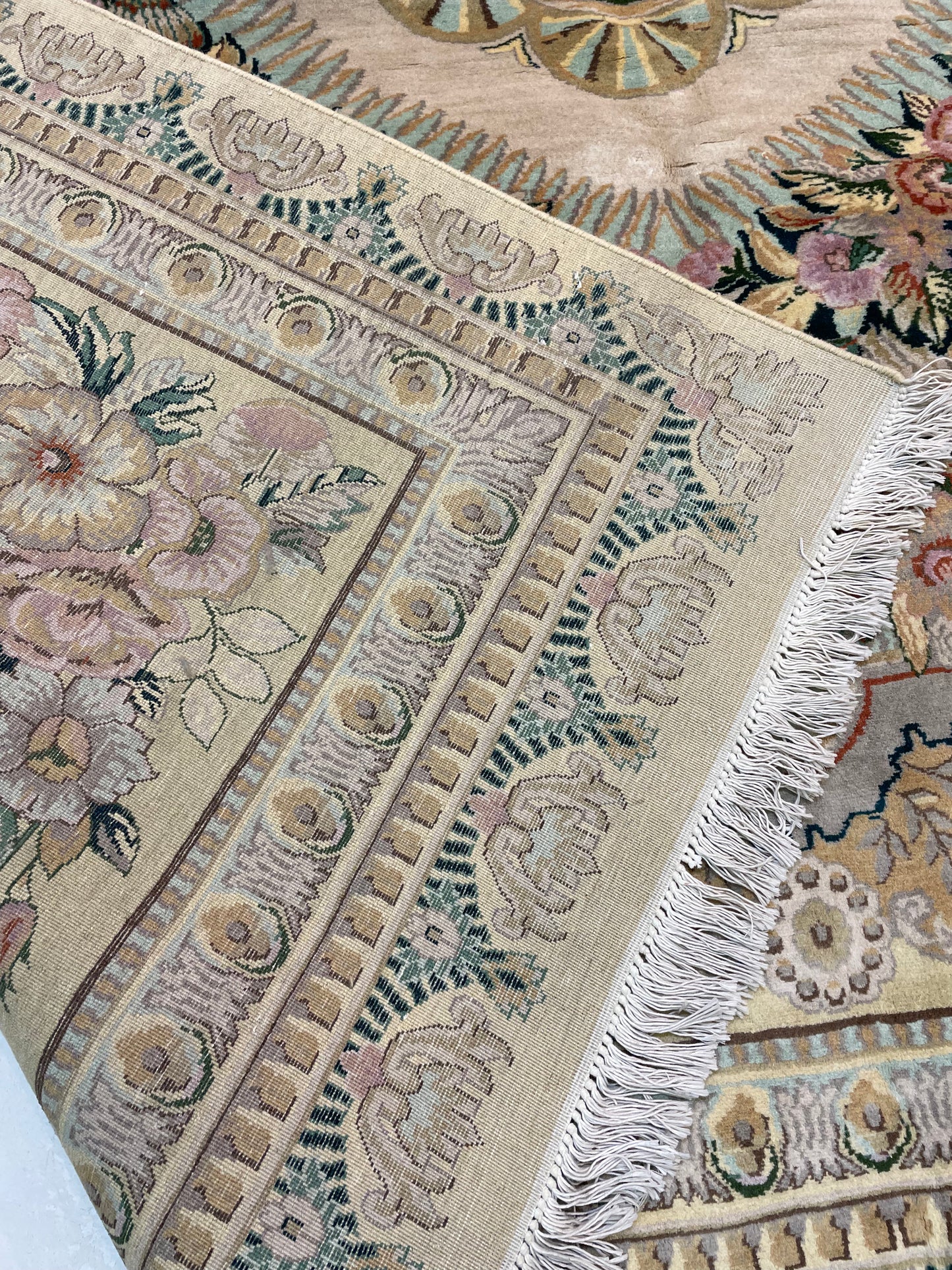 Hand-Knotted Wool Rug Pakistani Aubusson 8'2" x 10'5"