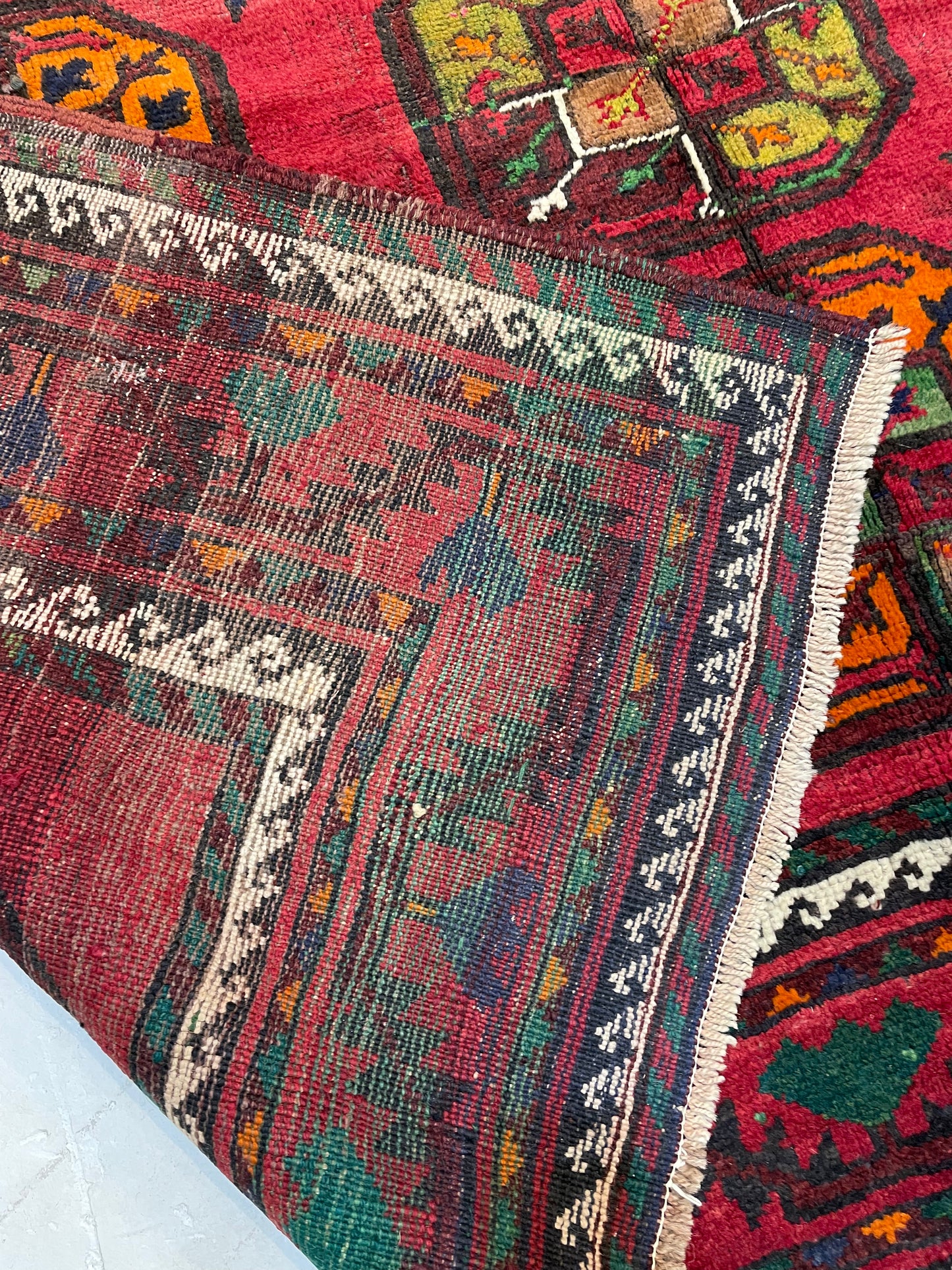 Hand-Knotted Wool Rug Turkmen Bukhara 7'7" x 9'6"