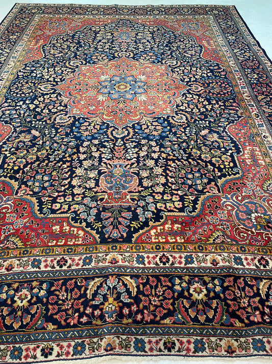 Antique Hand-Knotted Wool Rug Tabriz Khoy 8'6" x 11'8"
