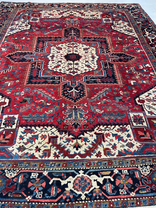 Hand-Knotted Wool Rug Heriz Serapi 8' x 10'