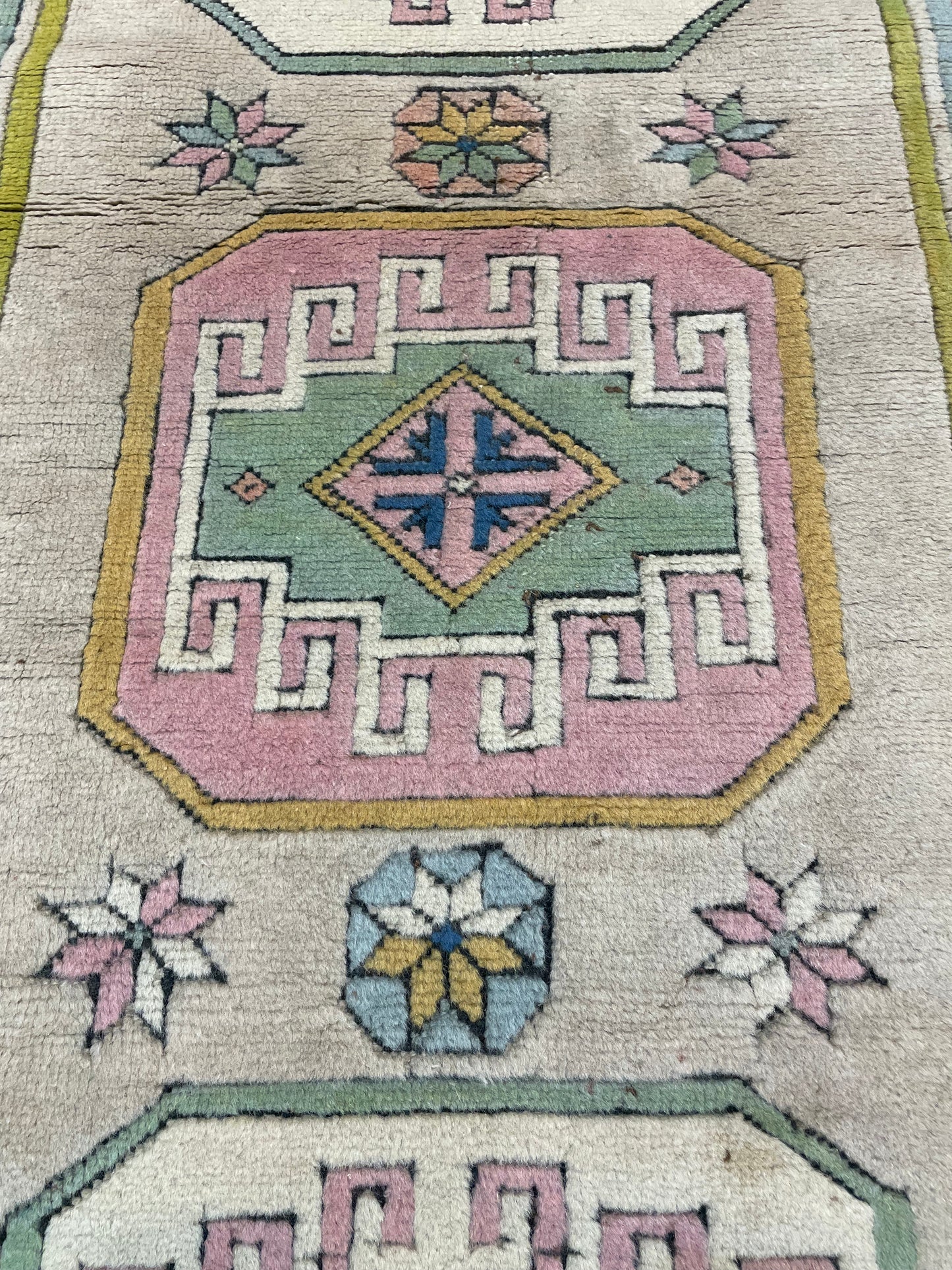 Hand-Knotted Wool Runner Turkish Oushak 2'9" x 7'7"