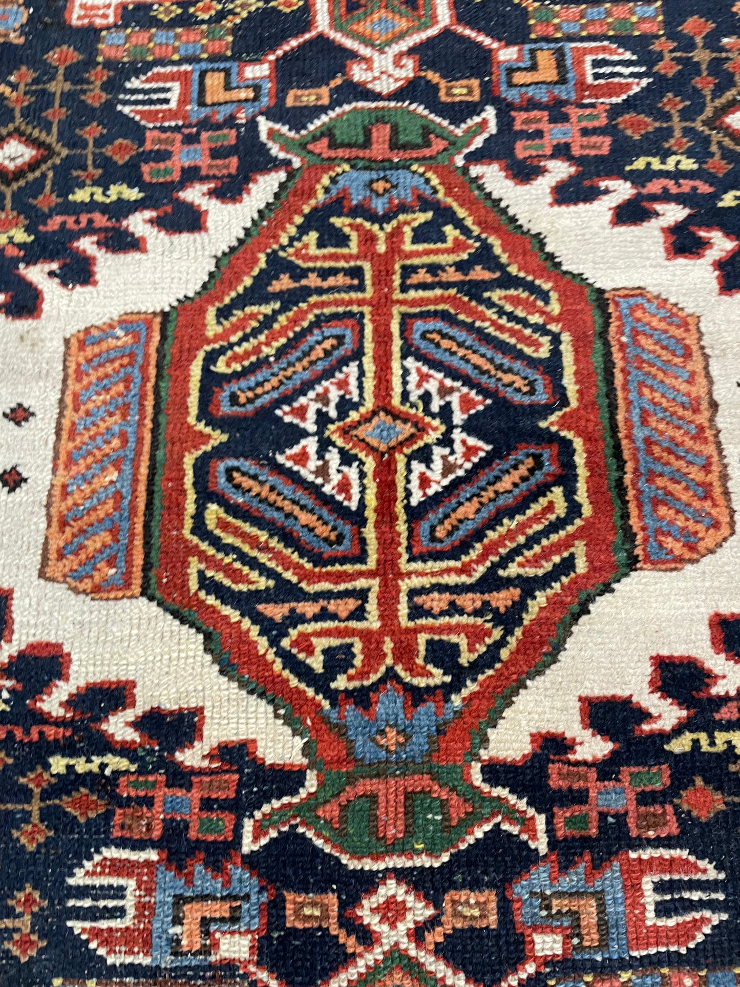 Hand-Knotted Wool Rug Heriz Karajeh 5' x 6'