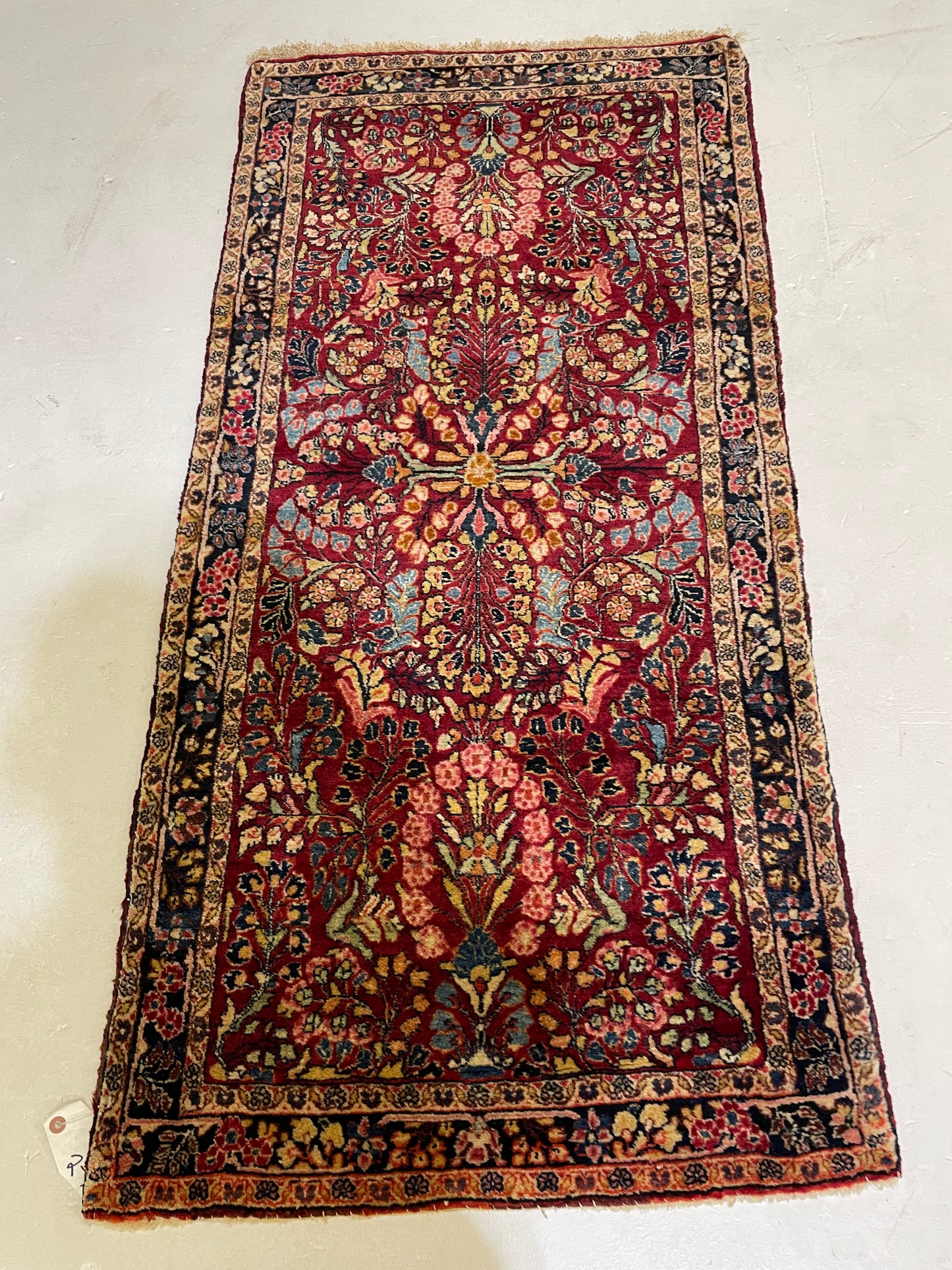 Hand-Knotted Wool Rug Sarouk Mohajeran 2'6" x 5'