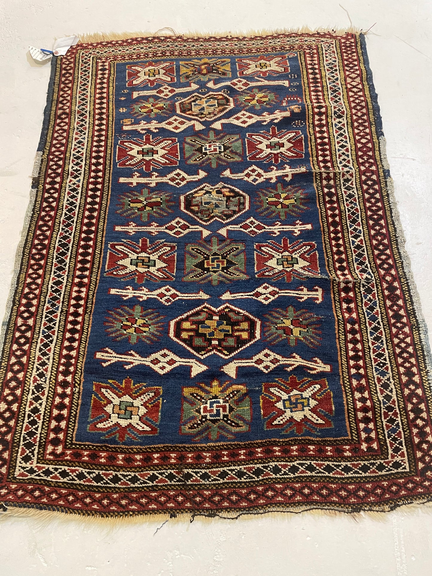 Hand-Knotted Wool Rug Armenian Shirvan 3'2" x 4'6"