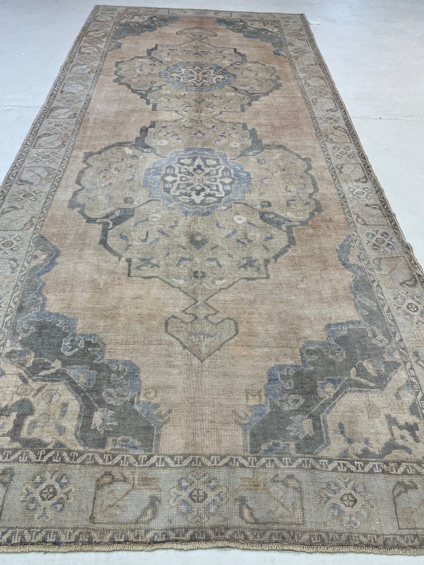 Hand-Knotted Wool Gallery Size Turkish Oushak 5'5" x 12'1"