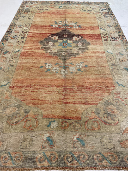 Hand-Knotted Wool Rug Turkish Oushak 5'11" x 9'10"