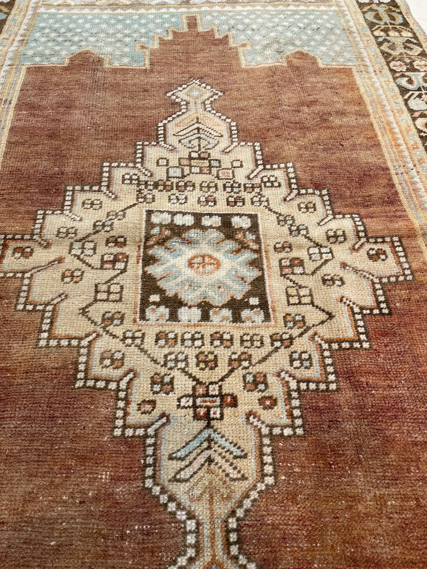 Hand-Knotted Wool Rug Turkish Oushak 3'8" x 6'8"