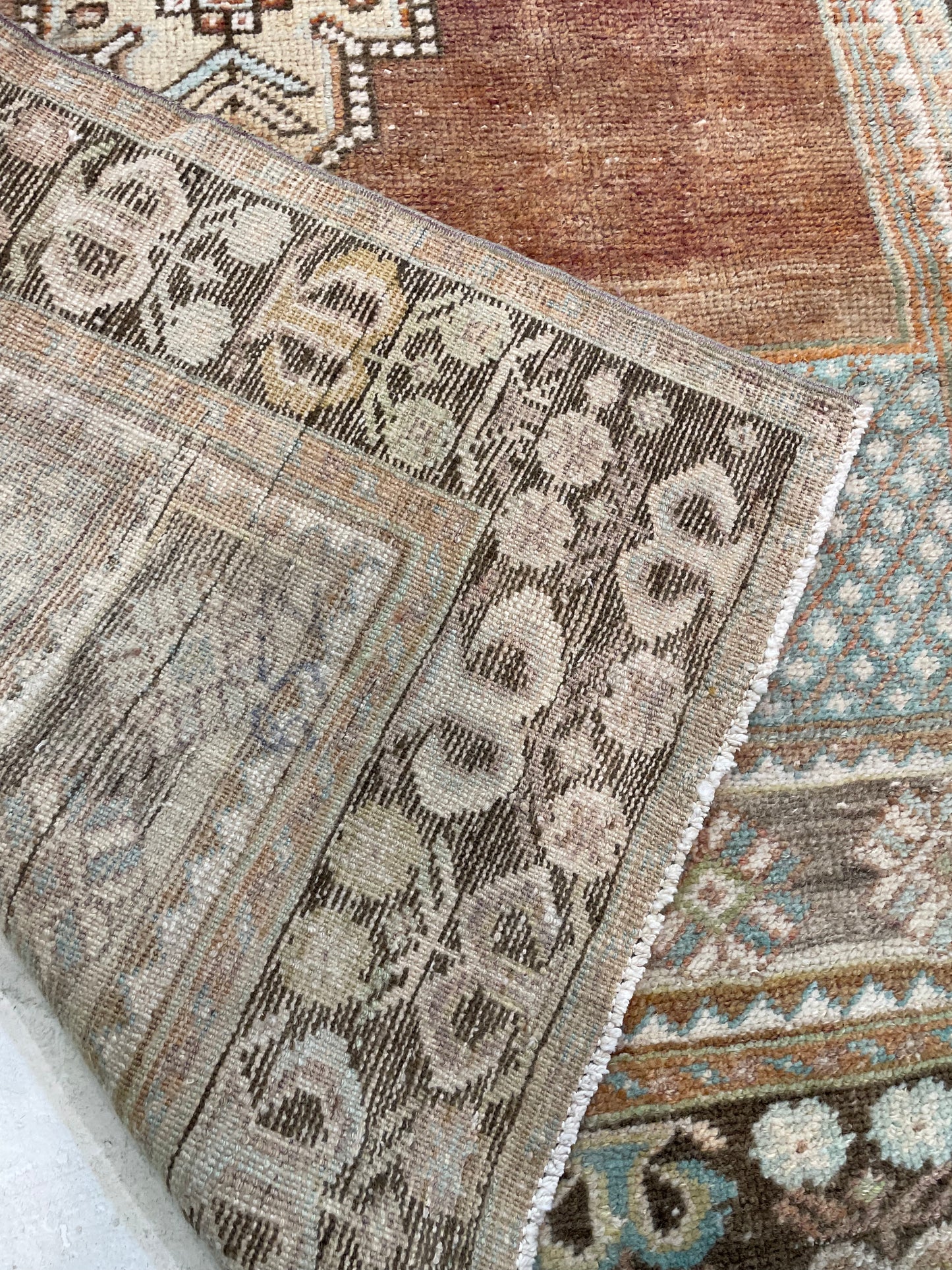 Hand-Knotted Wool Rug Turkish Oushak 3'8" x 6'8"