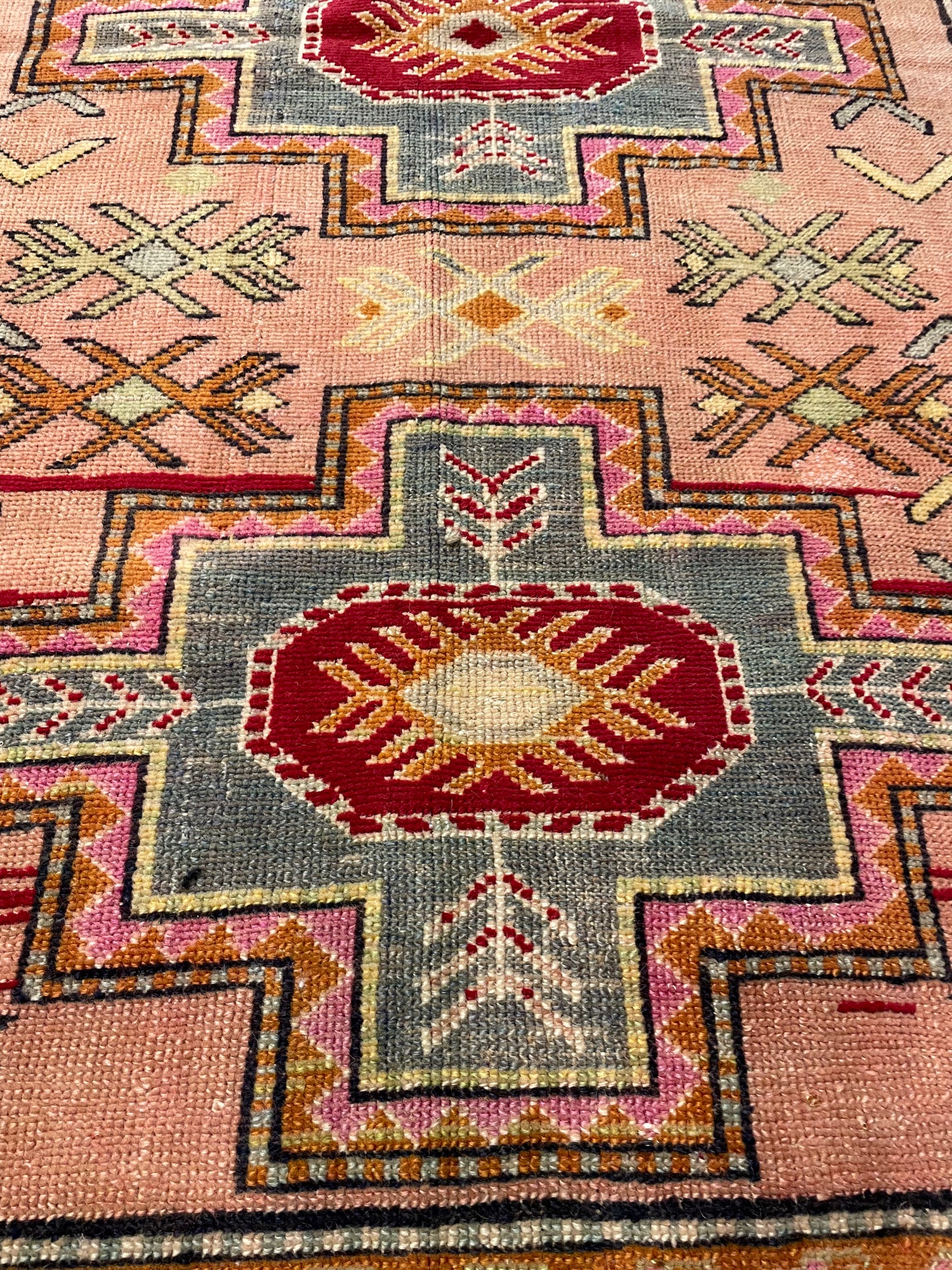 Hand-Knotted Wool Rug Turkish Oushak 4'2" x 6'7"