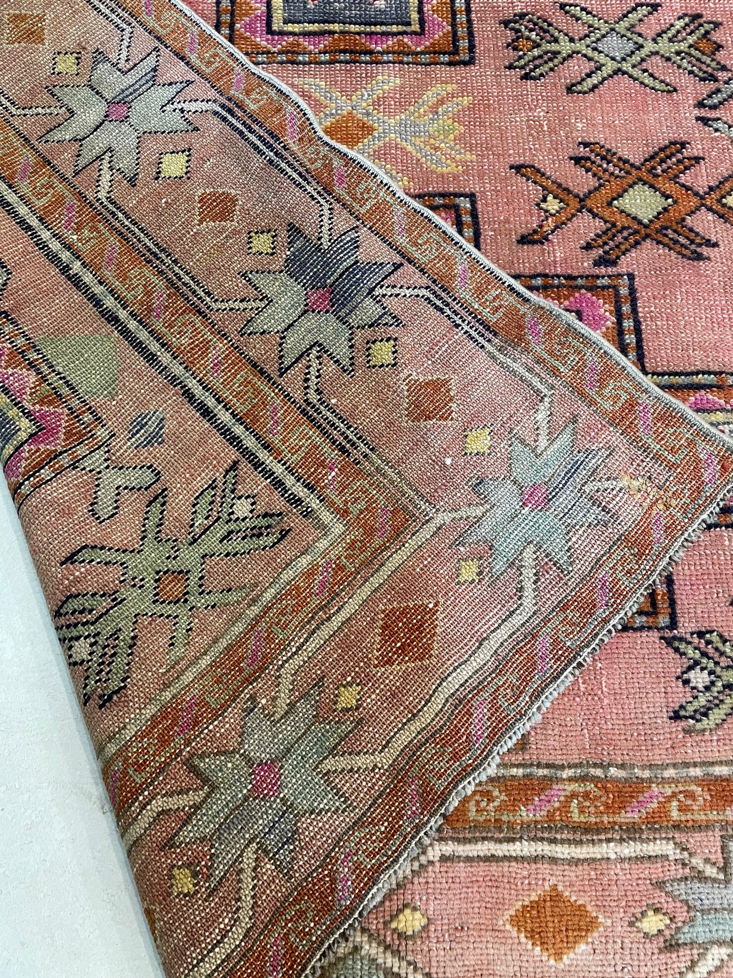 Hand-Knotted Wool Rug Turkish Oushak 4'2" x 6'7"