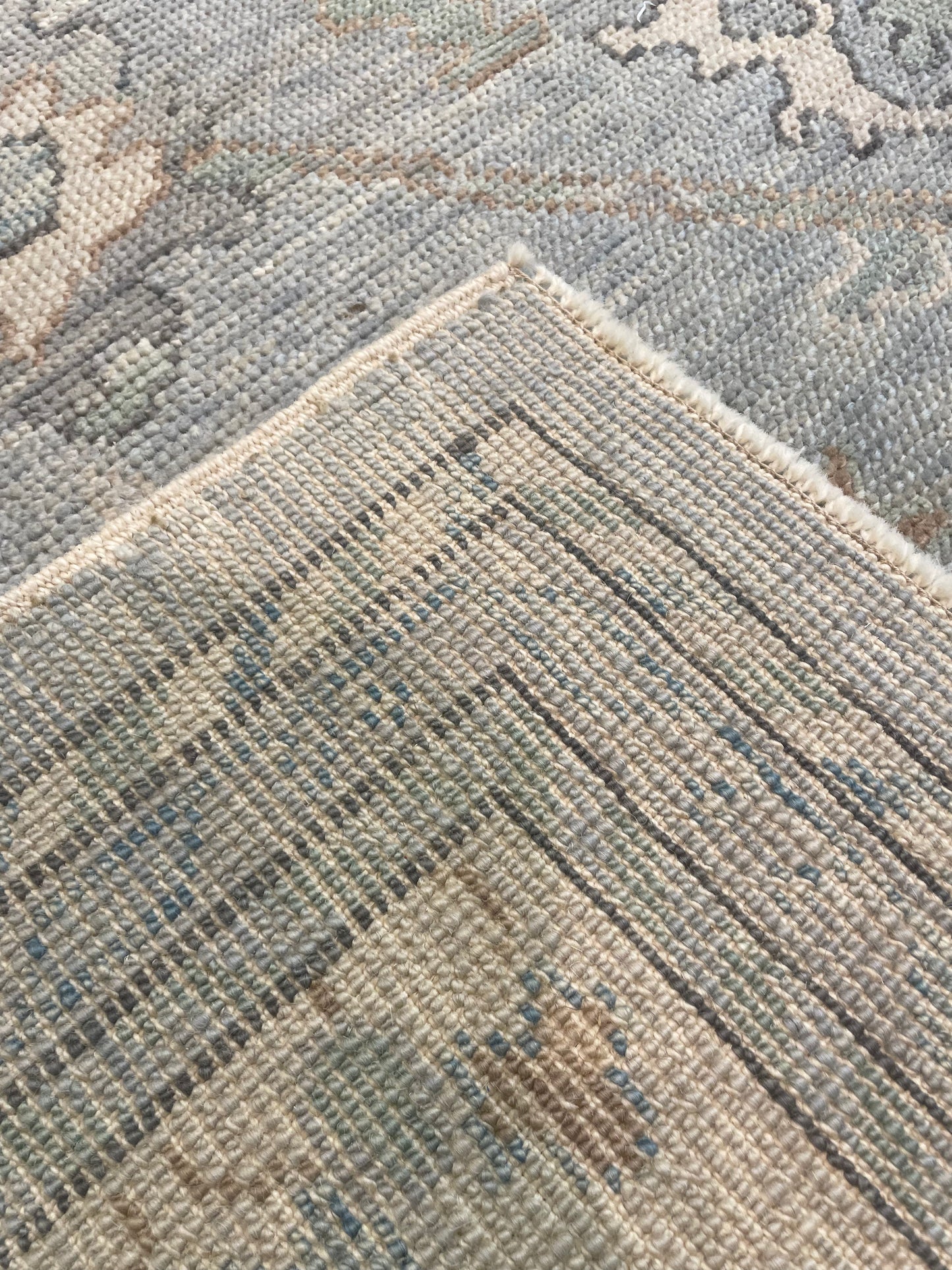 Hand-Knotted Wool Rug Turkish Oushak 6'7" x 9'10"
