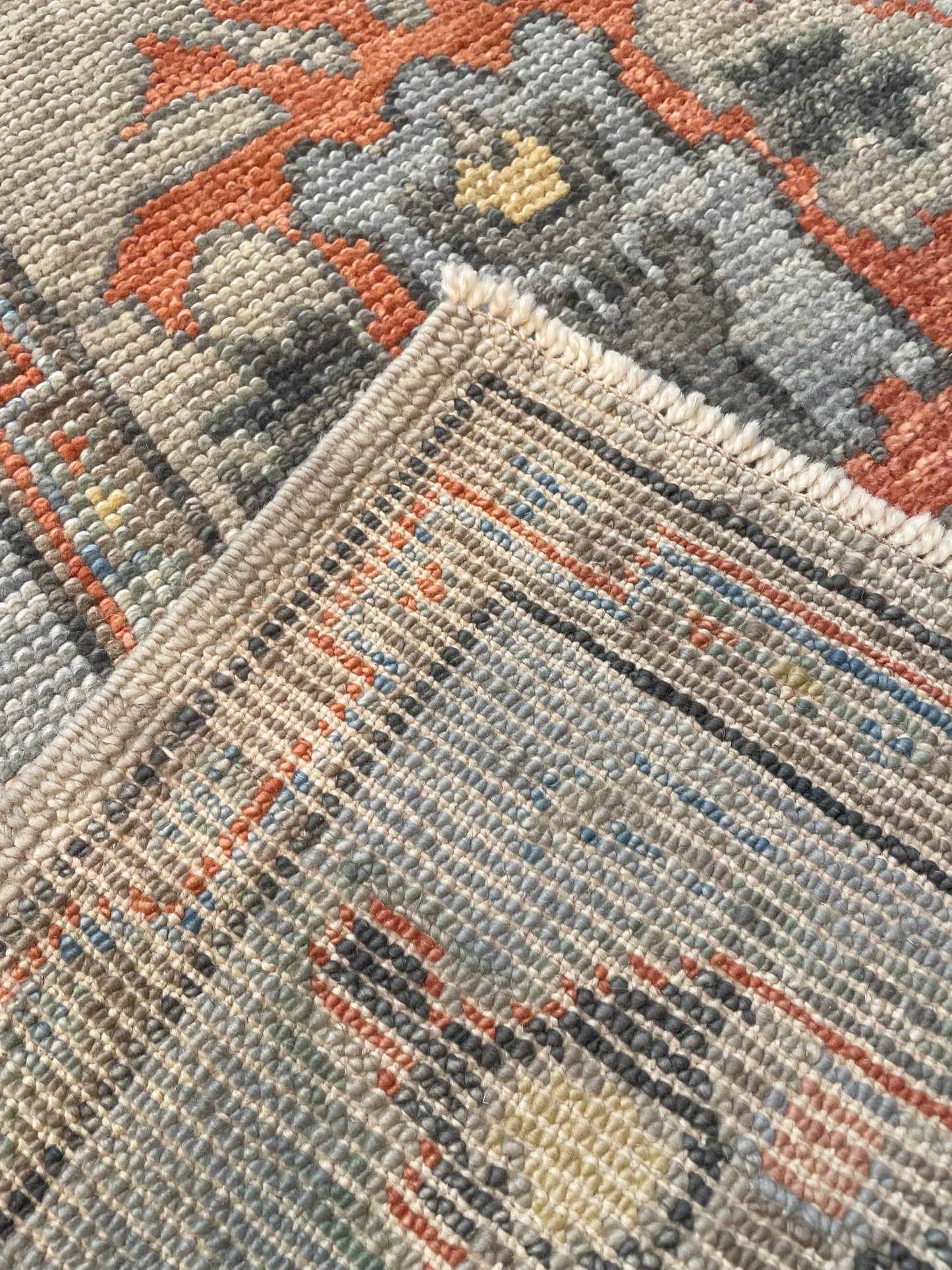 Hand-Knotted Wool Rug Turkish Oushak 5'1" x 7'6"