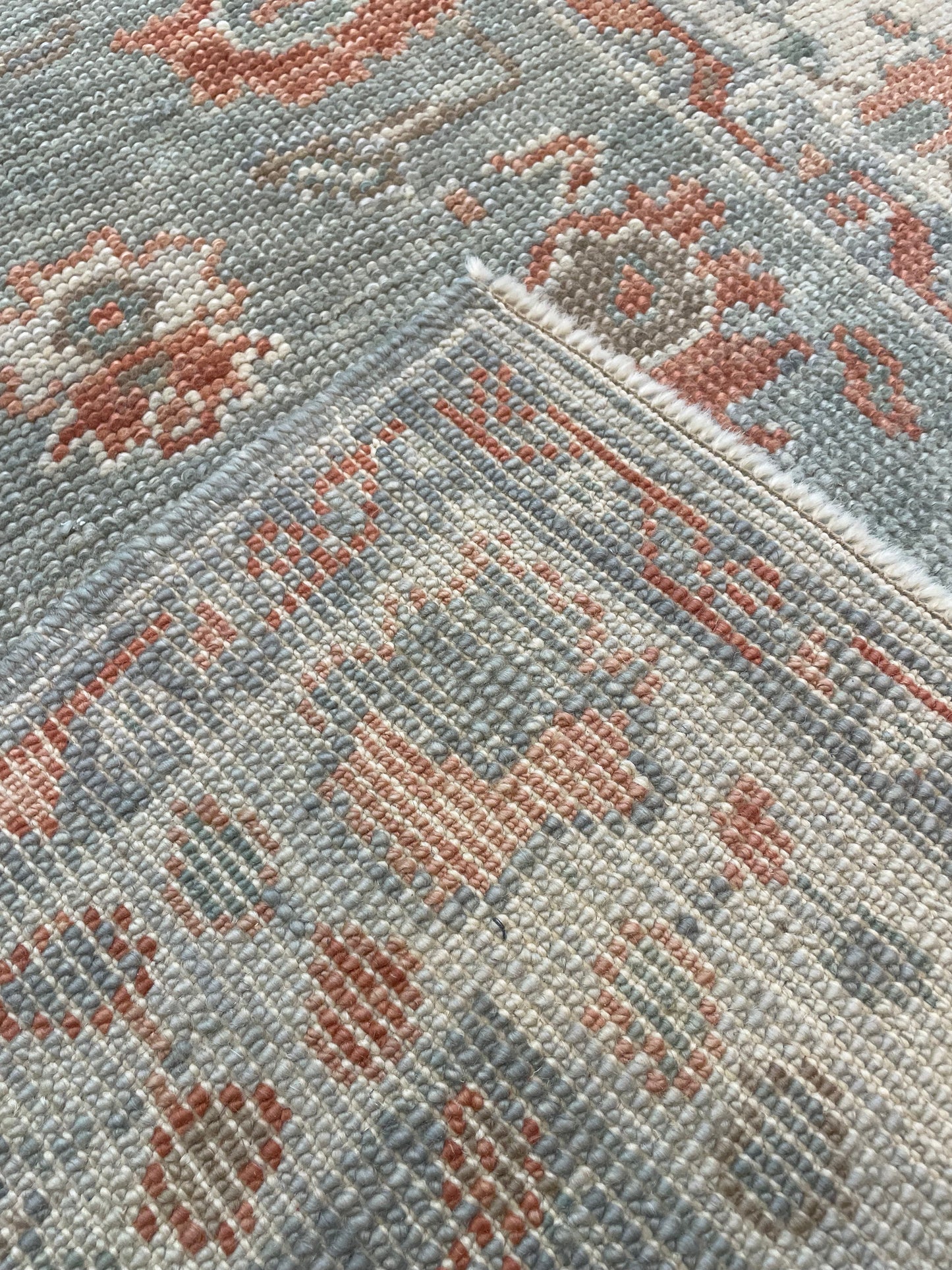 Hand-Knotted Wool Rug Turkish Oushak 2'11" x 5'