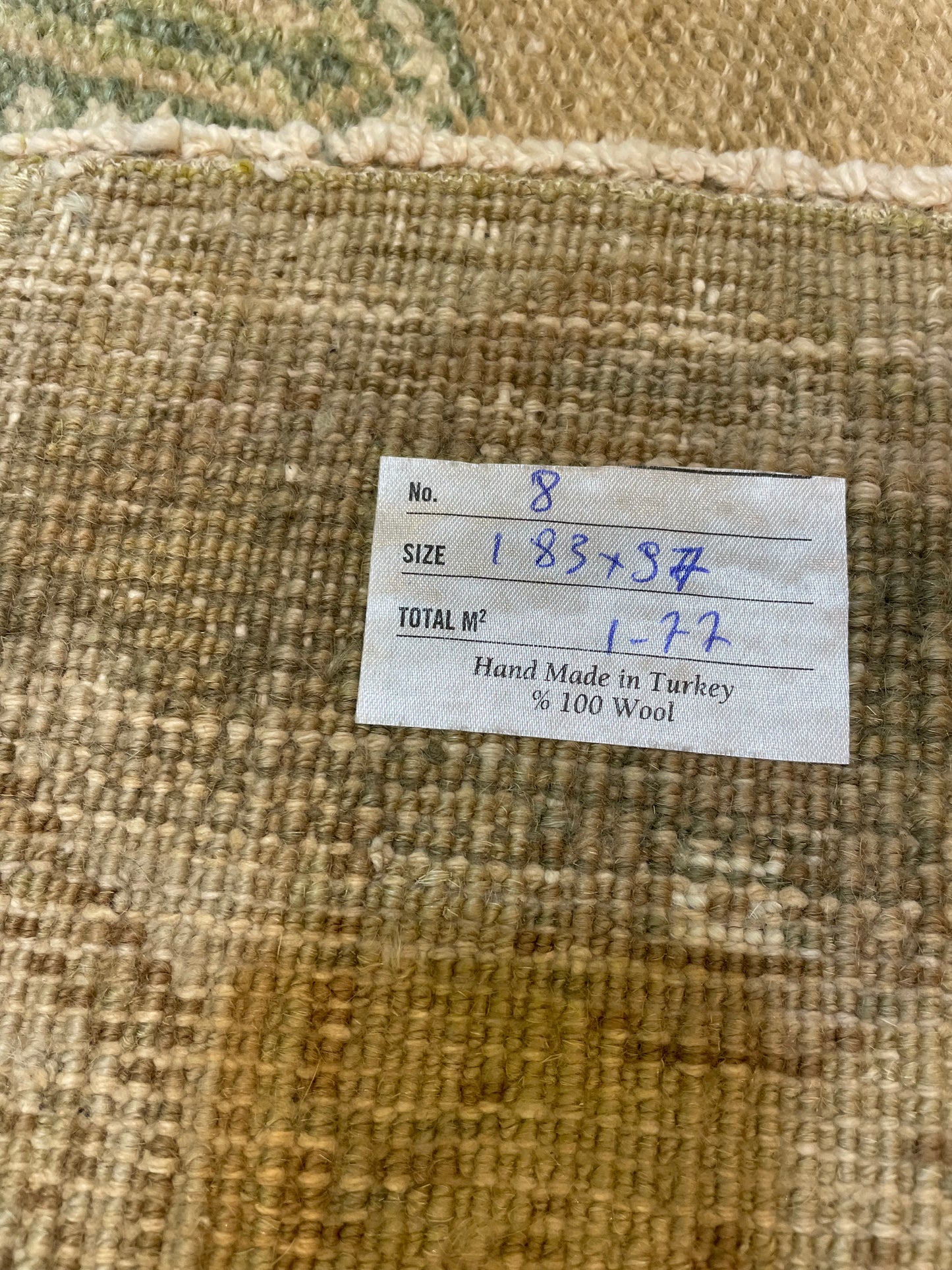 Hand-Knotted Wool Rug Turkish Oushak 2'10" x 6'