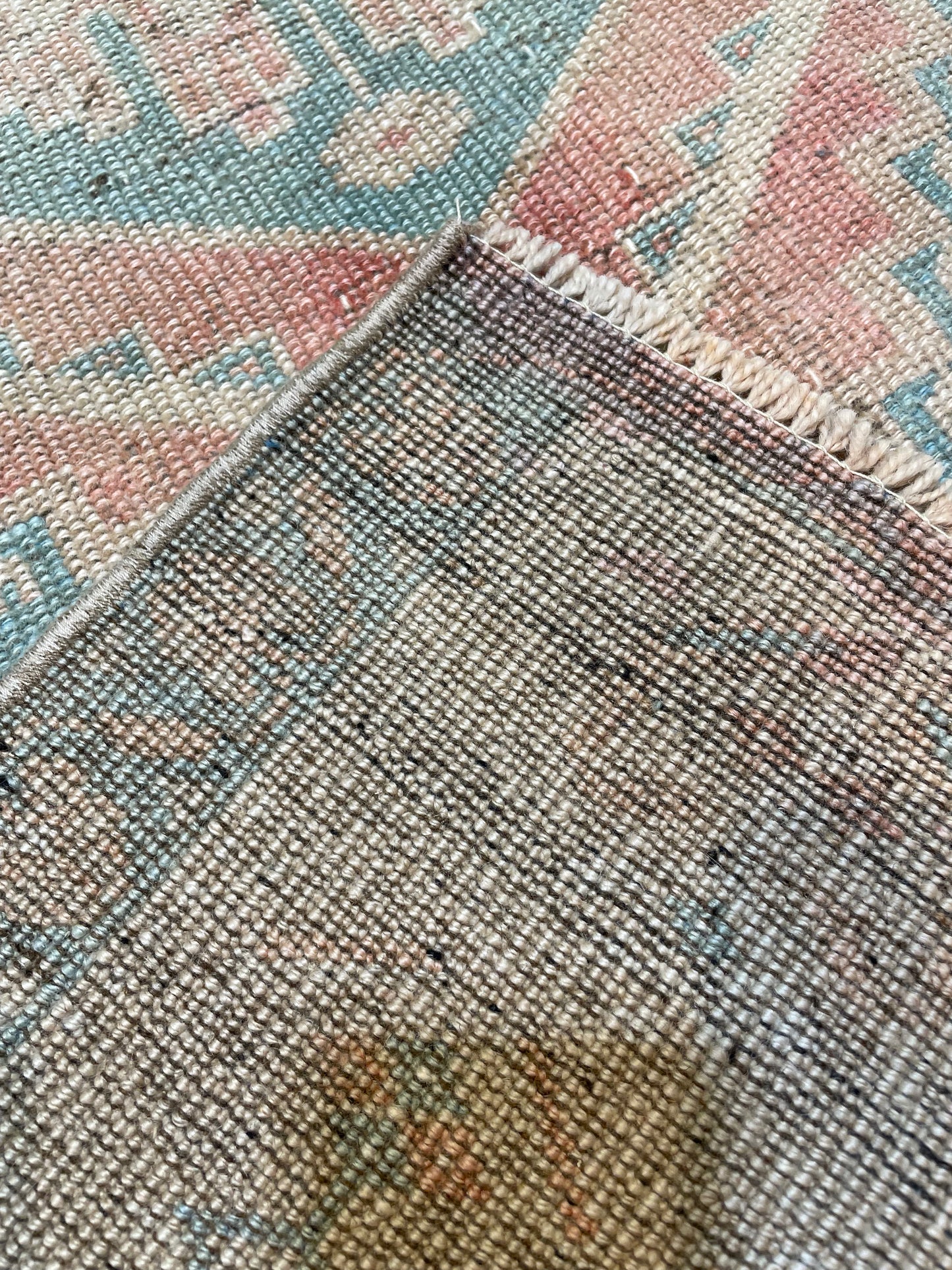 Hand-Knotted Wool Rug Turkish Oushak 2'11" x 5'11"
