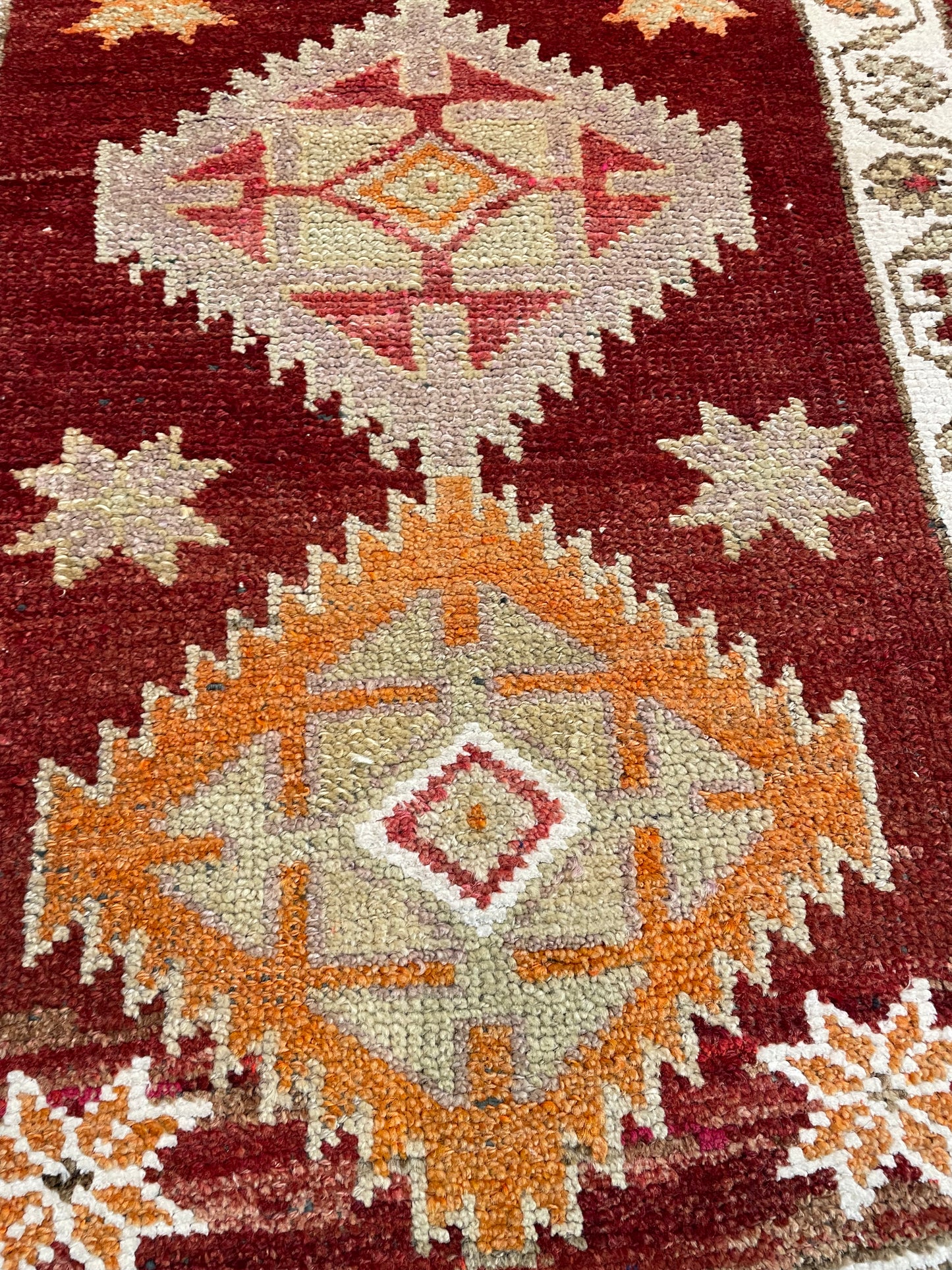 Hand-Knotted Wool Runner Turkish Oushak 2'11" x 12'11"