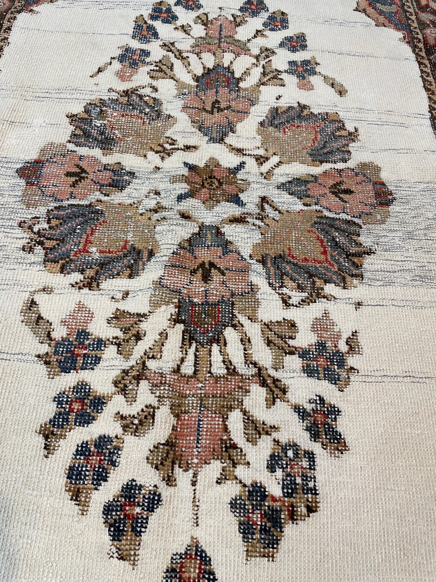 Hand-Knotted Wool Runner Turkish Oushak 4' x 7'4"