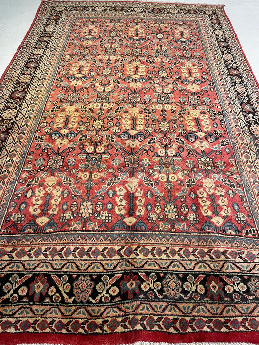 Hand-Knotted Wool Rug Mahal 6'8" x 10'7"