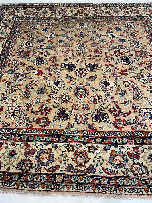 Hand-Knotted Wool Rug Isfahan 8' x 8'