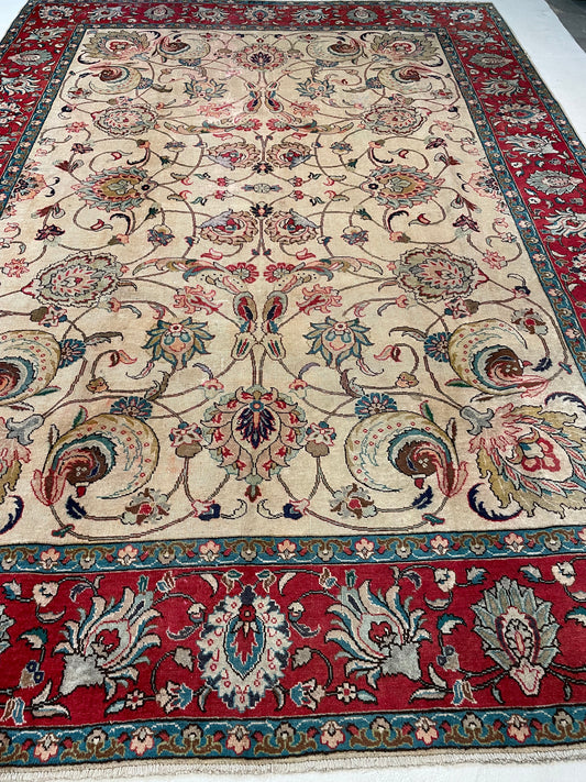 Hand-Knotted Wool Rug Tabriz 8'7" x 11'10"
