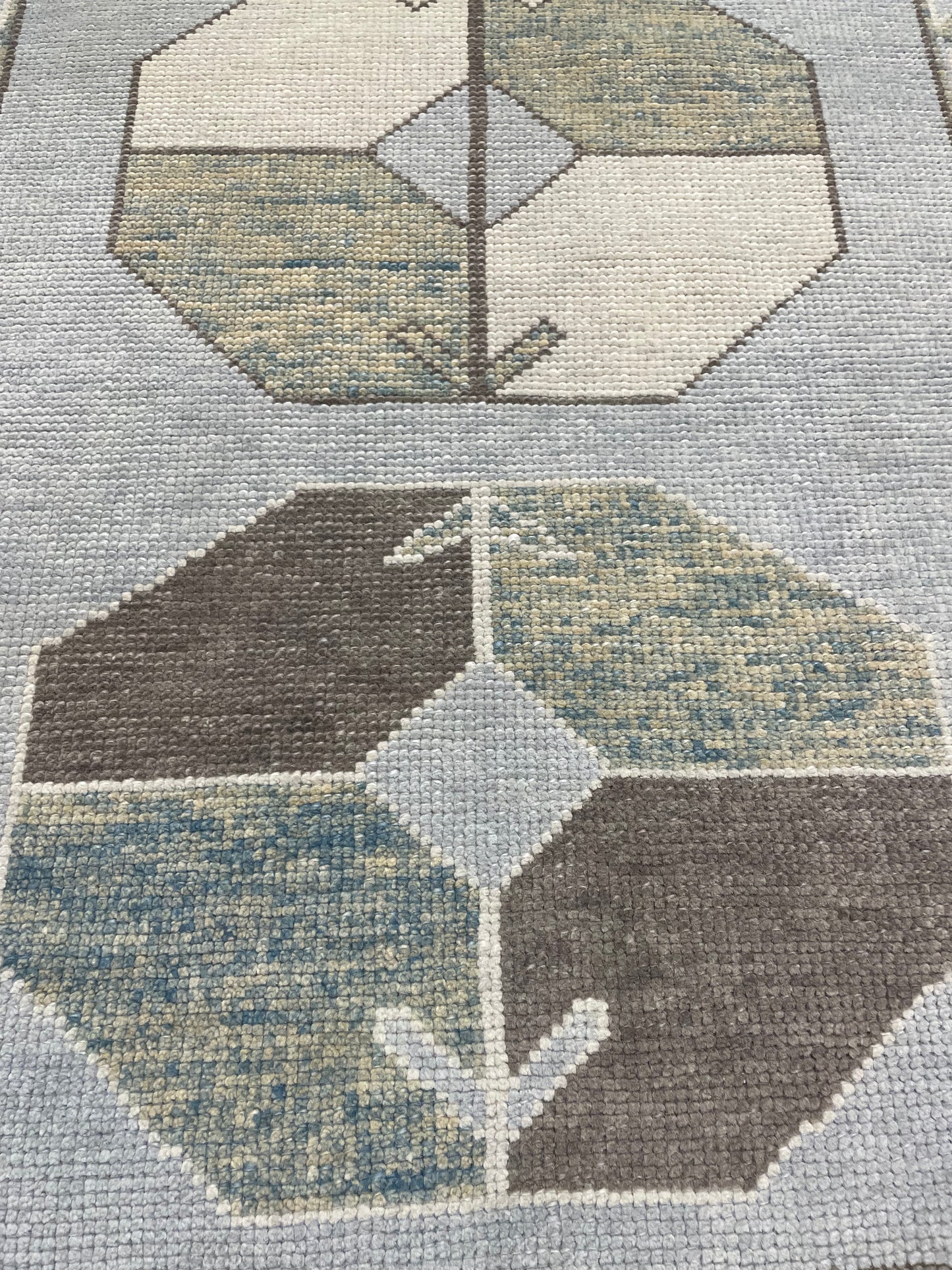 Hand-Knotted Wool Runner Turkish Oushak 2'11" x 7'11"