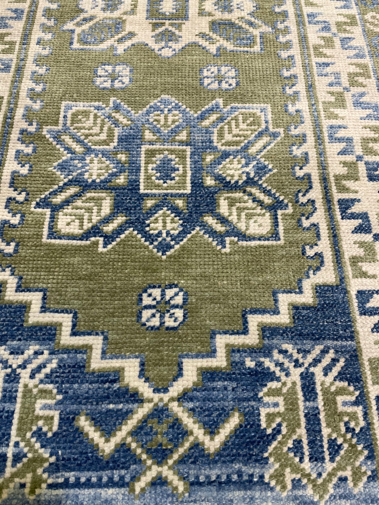 Hand-Knotted Wool Runner Turkish Oushak 2'10" x 6'8"
