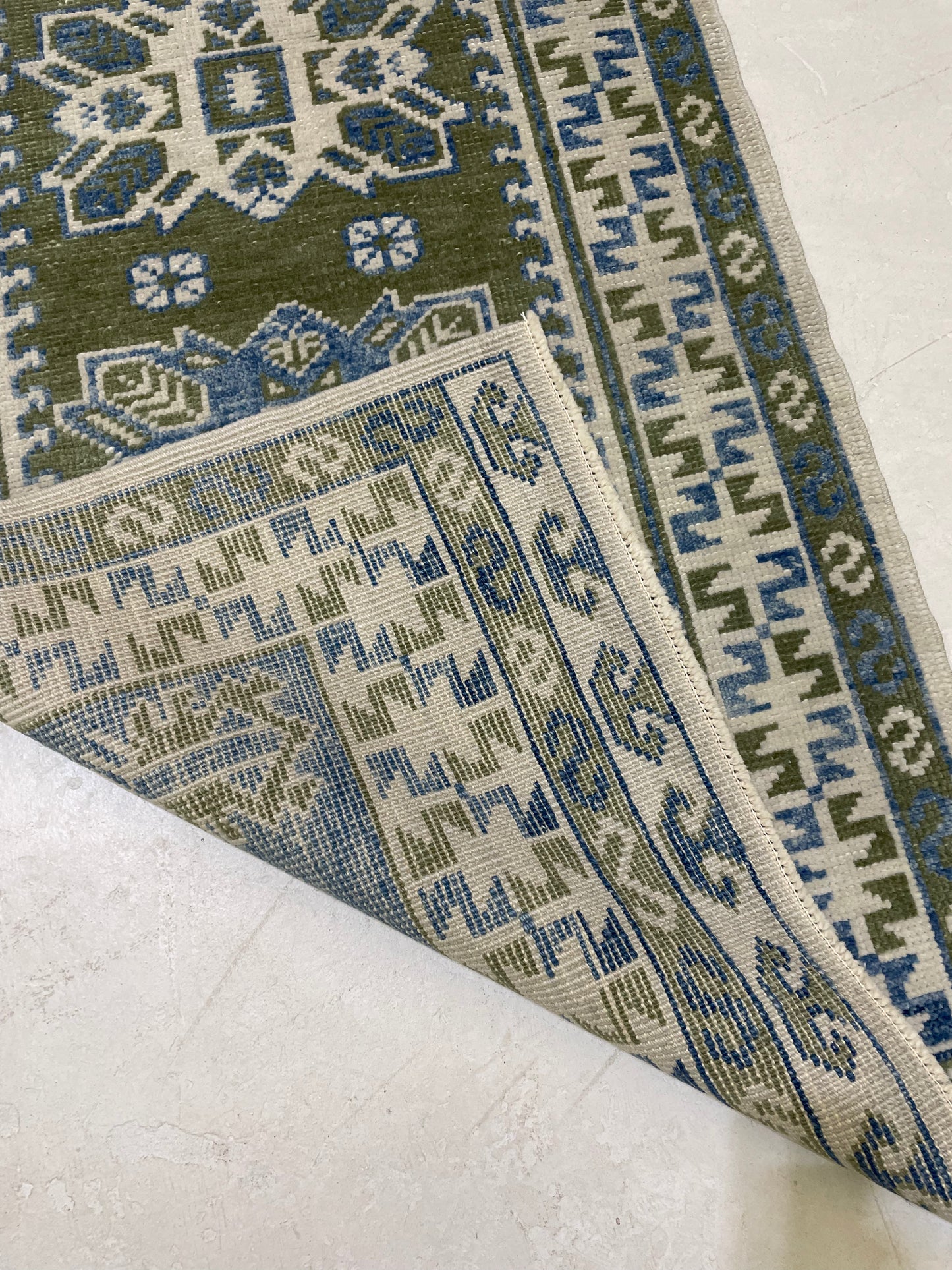 Hand-Knotted Wool Runner Turkish Oushak 2'10" x 6'8"