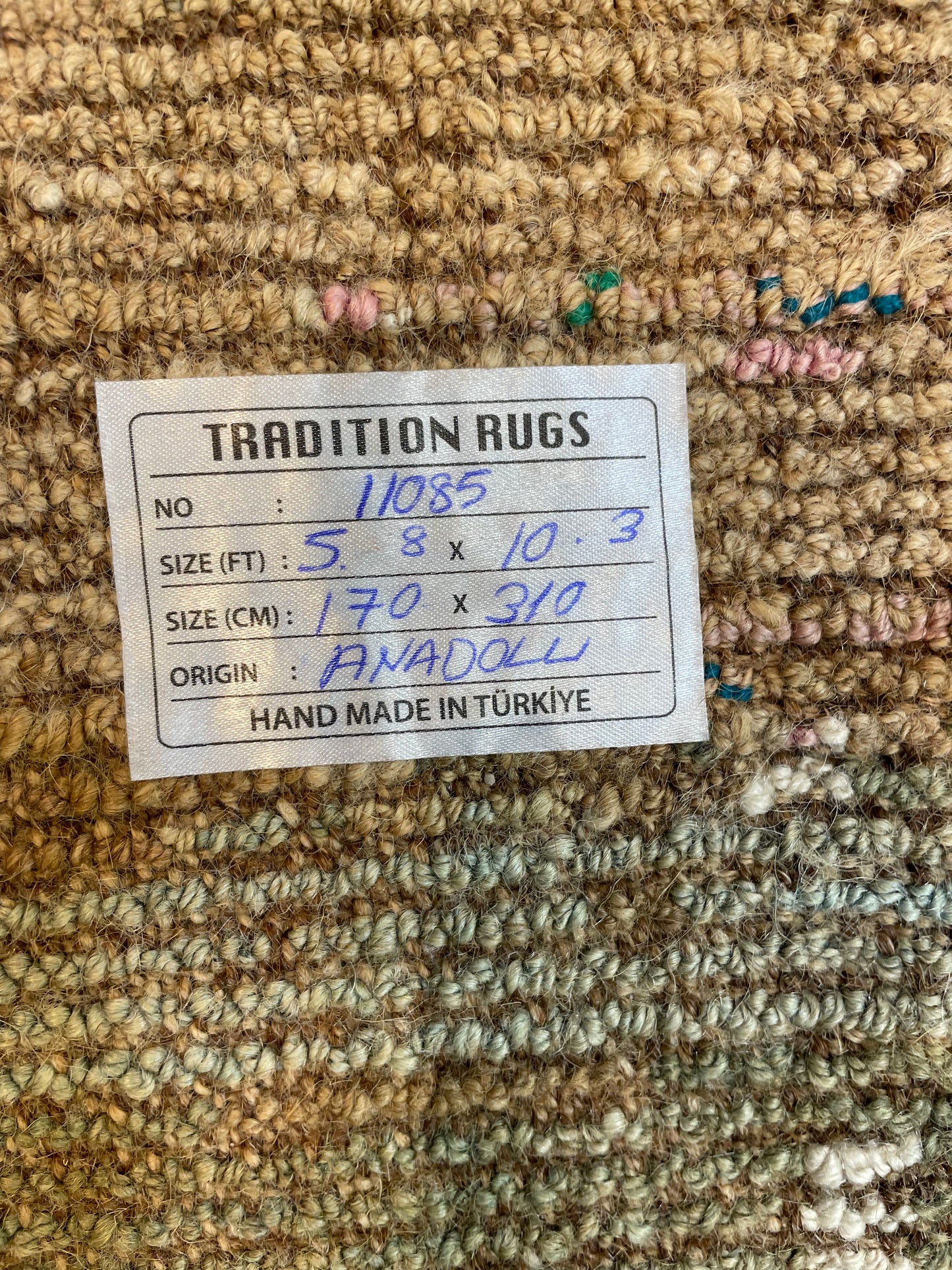 Hand-Knotted Wool Rug Turkish Oushak 5'8" x 10'3"