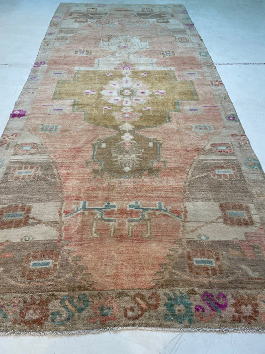 Hand-Knotted Wool Gallery Size Turkish Oushak 6' x 13'5"